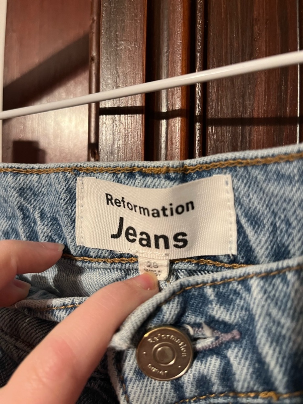 Reformation Light Wash Straight Leg Jeans - Picture 5 of 6